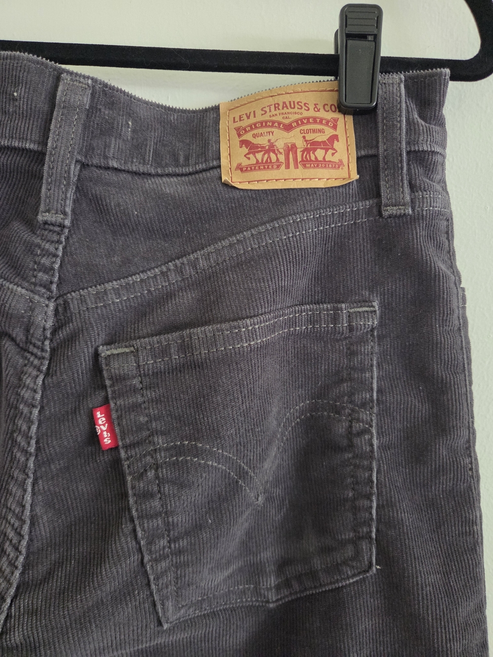 Levi's Dark Charcoal Straight-Leg Corduroy Pants